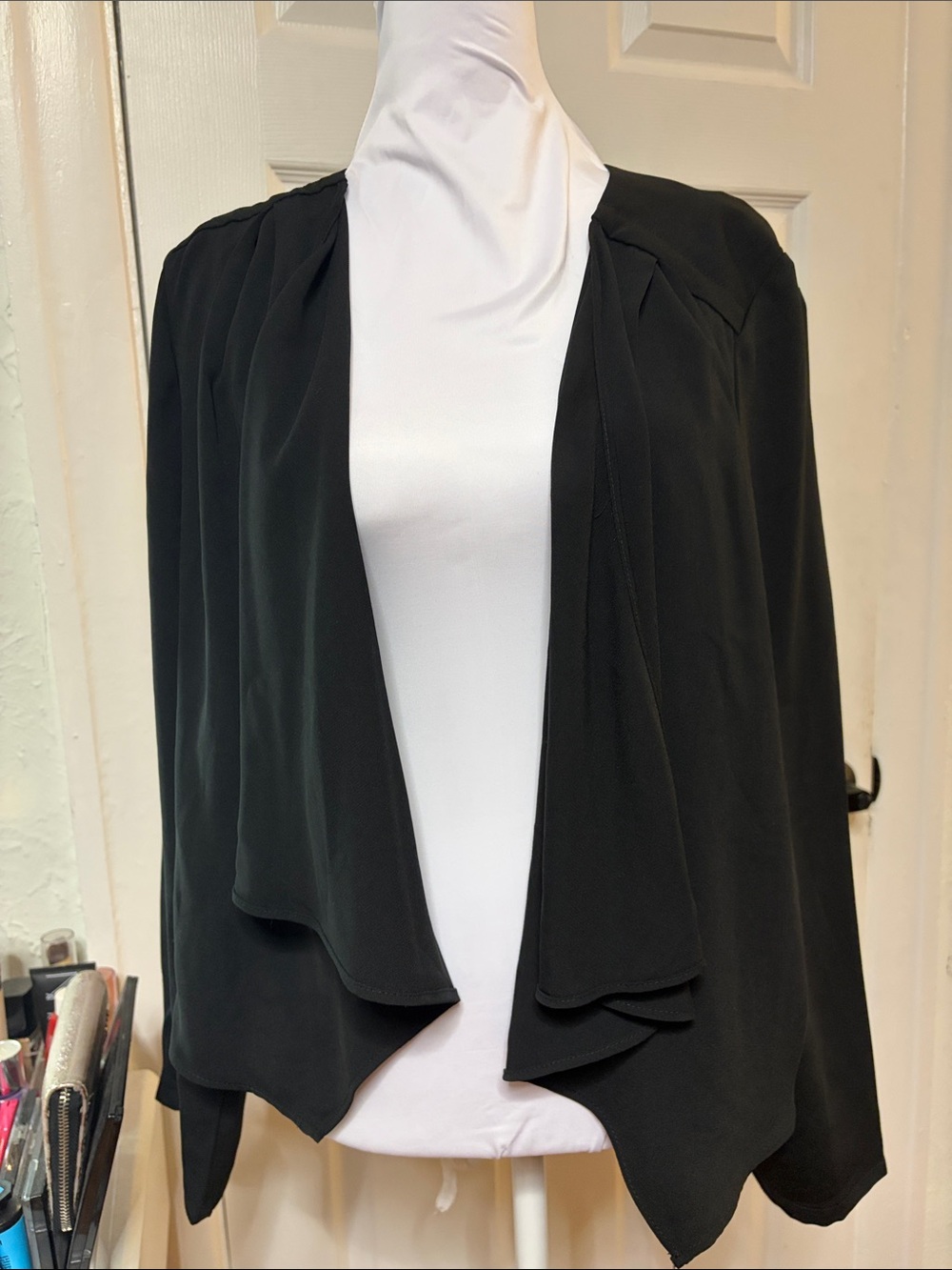 Open-Front Black Women's Cardigan Sweater